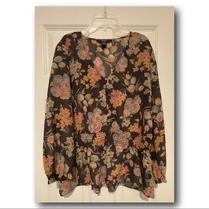 Sheer Floral Blouse